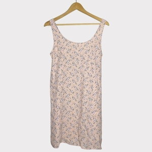 Blush Pink Cottagecore Smocked Shirred Floral Mini‎ Dress American Eagle Medium